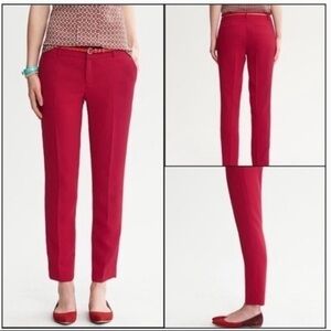 Banana Republic Martin fit holiday red lined dress pants, size 8 Long